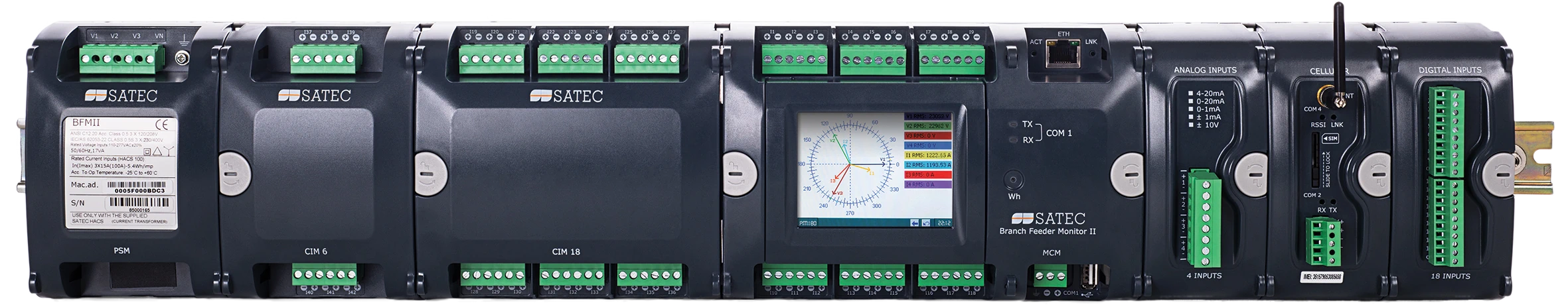 SATEC BFM-II Branch Feeder Monitor For Multi-Circuit Power and Energy Metering