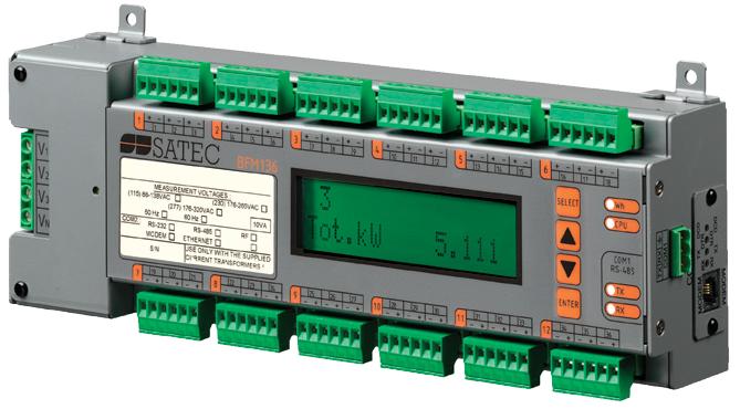 SATEC BFM136 Branch Feeder Monitor For Multi-Circuit Metering