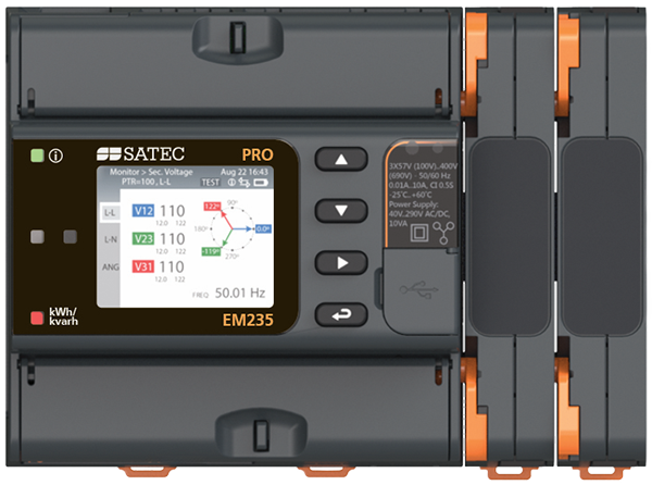 SATEC EM235 PRO - IEC61850 Multifunction AC/DC Power Meter, DIN-rail mountable