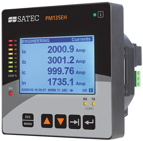 SATEC PM135 - Multiphase Power Meter with LCD Display