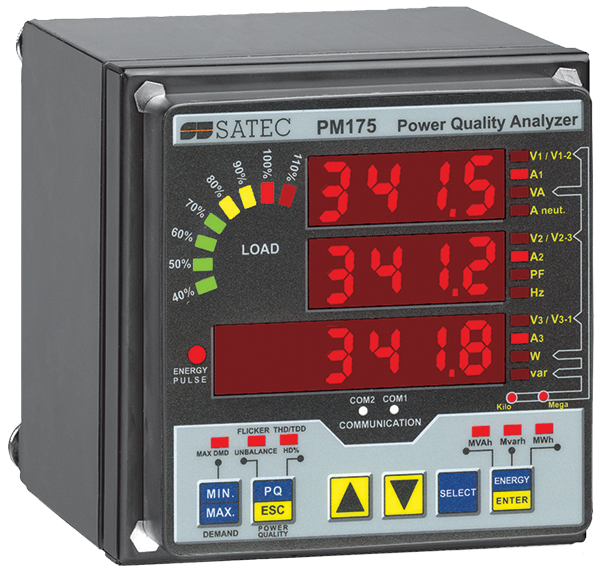 SATEC PM175 - EN50160 Advanced Power Quality Analyzer (PQA) & Revenue Meter