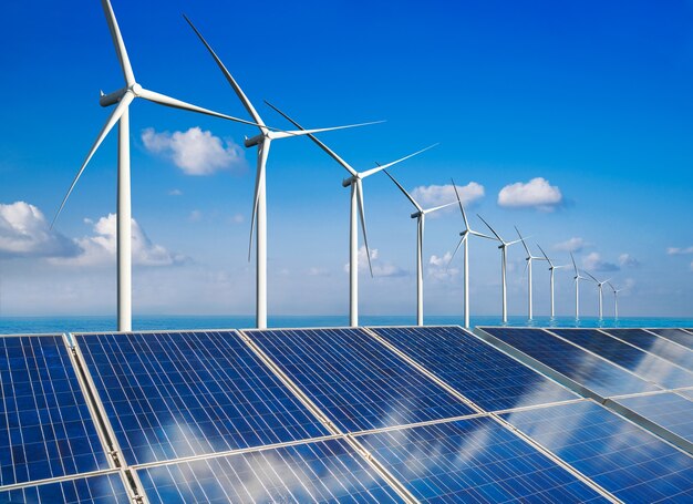 Photovoltaic panels and Wind Turbine Farm